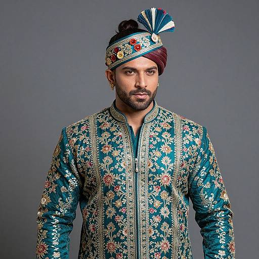 South Asian Man in Ceremonial Attire