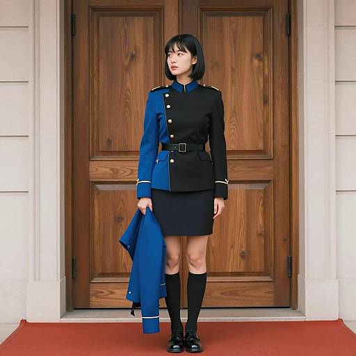 Military Style Portrait by Double Doors