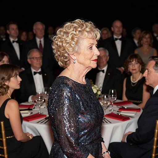 Elegant Elderly Woman at Formal Event
