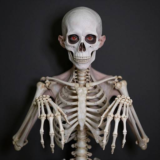 Skeletal Man with Snake Nostrils and Red Eyes