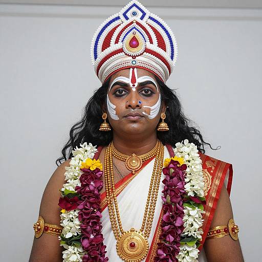 Indian Man in Traditional Krishna Costume