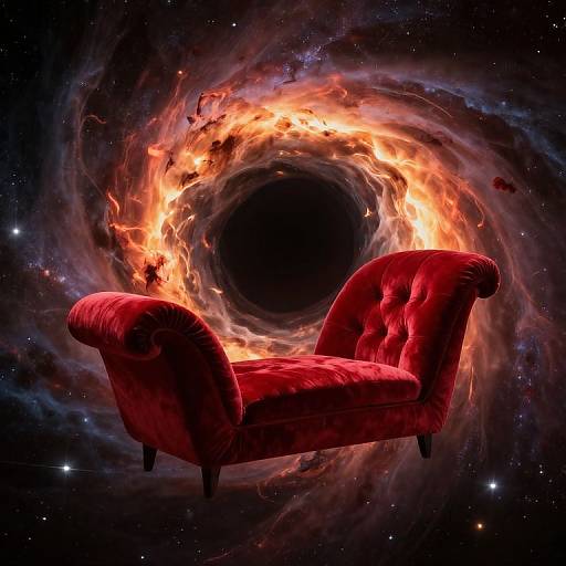 Crimson Chaise Lounge in Space