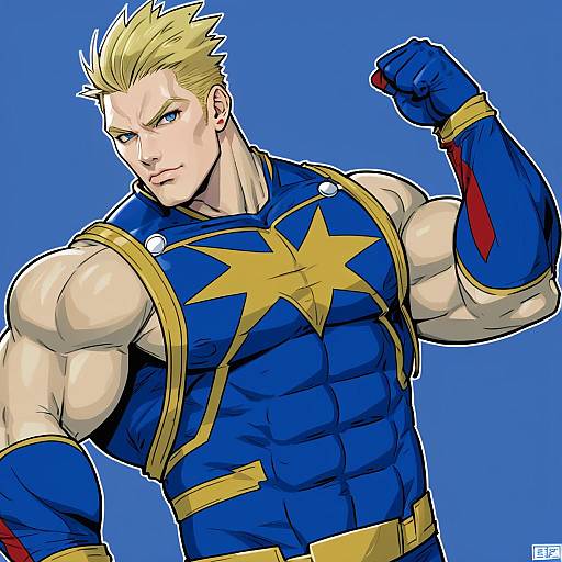 Illustration of All might, boku no hero academia in the style of Nanahara fuyuki