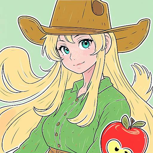 Illustration of Applejack, my little pony in the style of Tsune (tune)