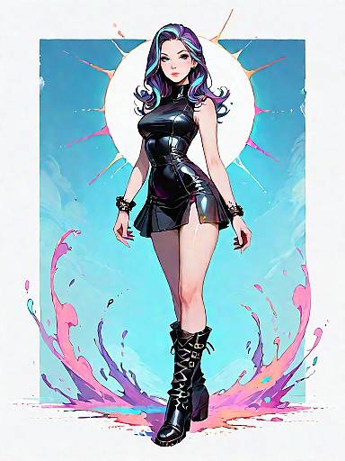 Edgy Woman in Sleek Mini Dress