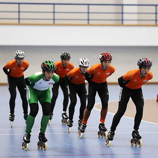 Inline Skating Competition in a Gymnasium
