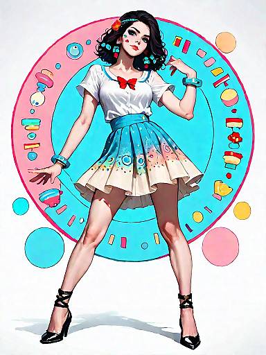 Bohemian Style Woman in Aztec Skirt