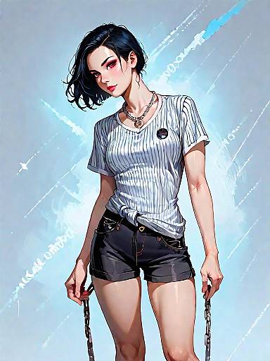 Stylish Young Woman in Casual Outfit