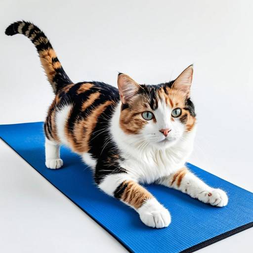 Joyful Calico Cat Yoga Illustration Joyful Calico Cat Yoga Illustration