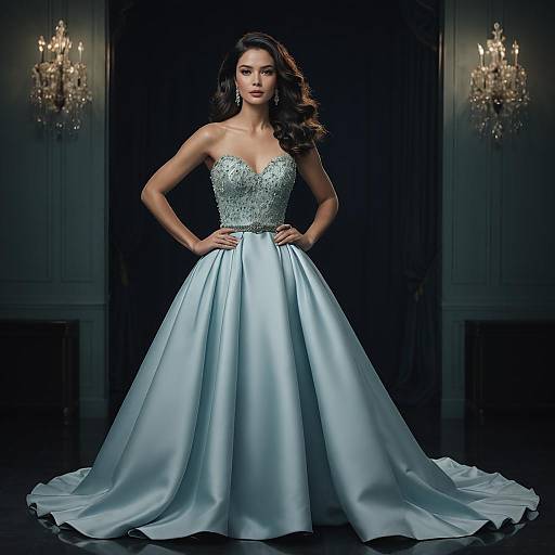 Stunning Woman in Glamorous Gown Portrait