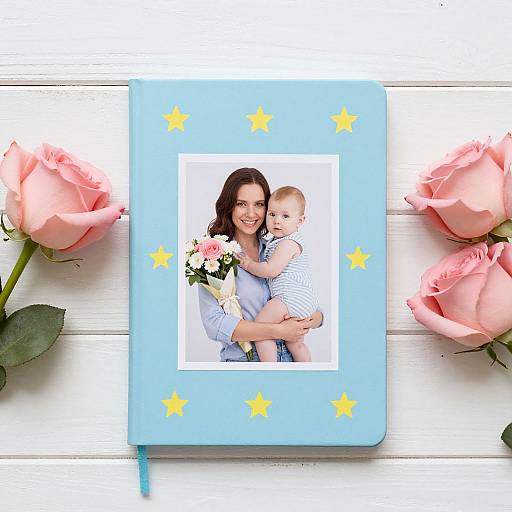 Pink Roses and Pastel Blue Journal