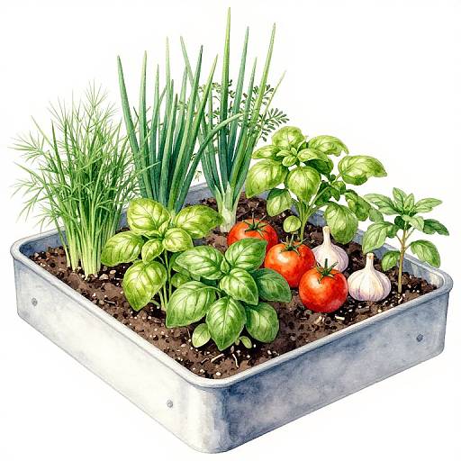 Low Tech Aquaponics Garden Illustration