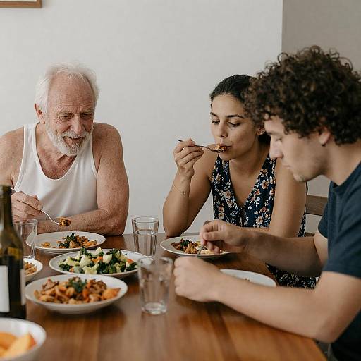 Casual Family Meal Scene at Table