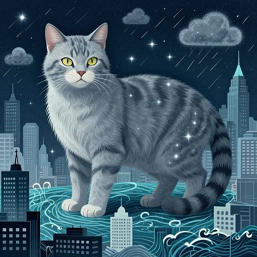 Dreamscape City on Giant Cat Fur