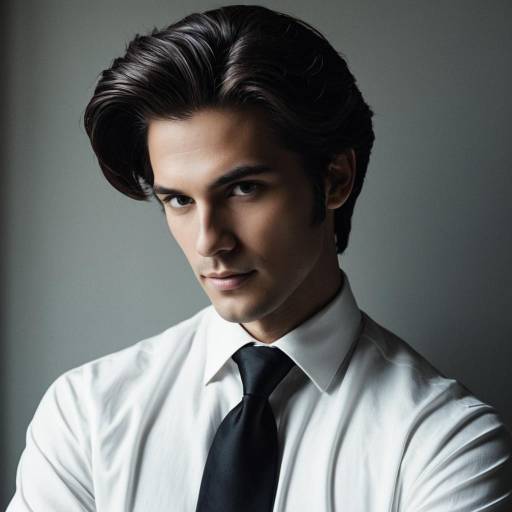 Young Man in White Shirt and Black Tie
