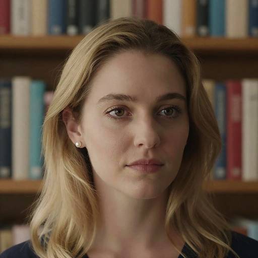 Portrait of a Woman by Bookshelf