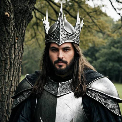 Man in Witch King Costume with Crown and Armor