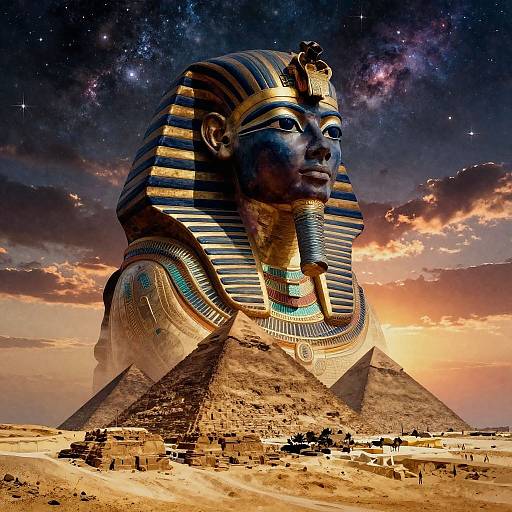 Double Exposure Pharaoh Collage