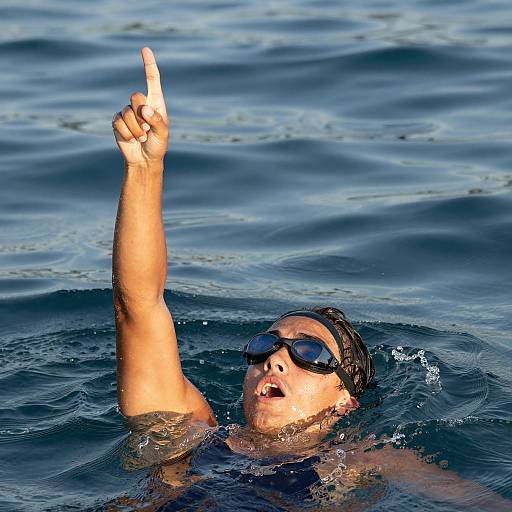 Dynamic Swimmer Breaking Through Water Surface