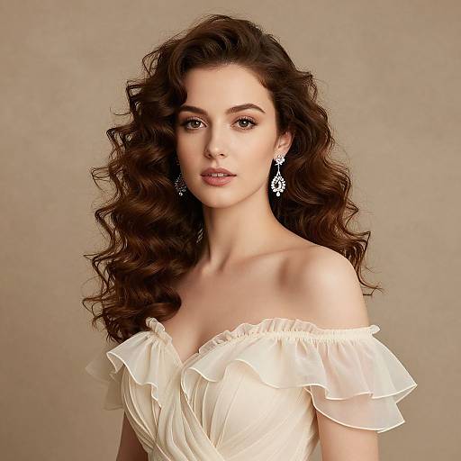 Elegant Woman with Voluminous Curls