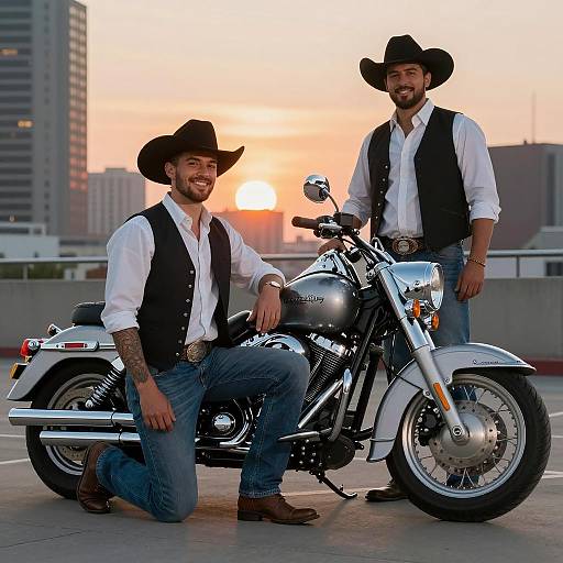 Cowboys and Chrome: Sunset City Scene
