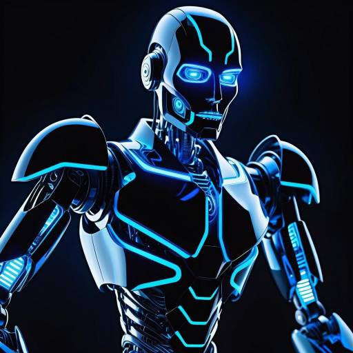 Futuristic Robot with Neon Circuitry Futuristic Robot with Neon Circuitry