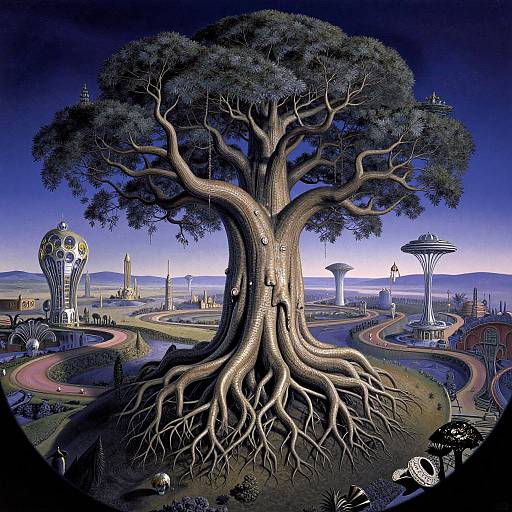 Surreal Subterranean Tree Metropolis