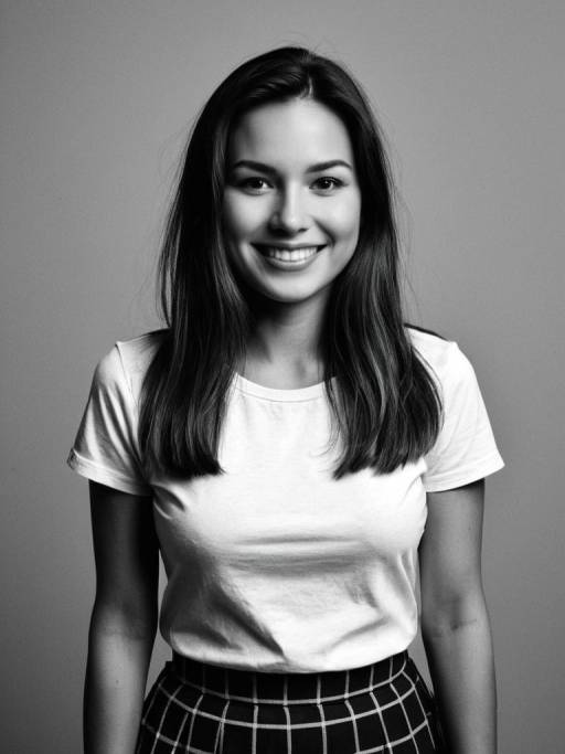 Smiling Woman in Monochrome