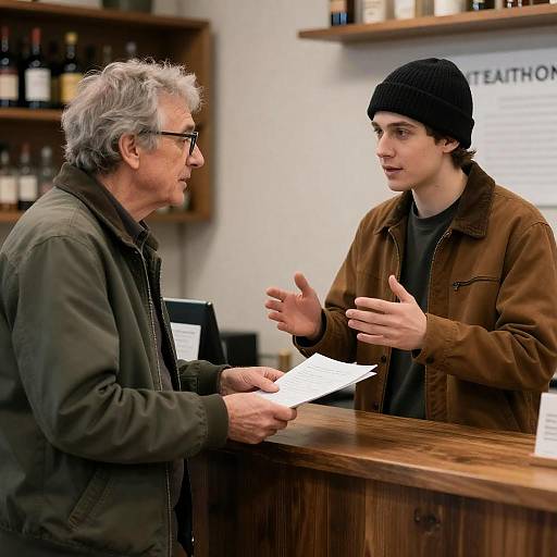 Paper Exchange at Vintage Bar Counter