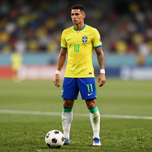 Ultra Realistic Futuristic Brazilian Soccer Player
