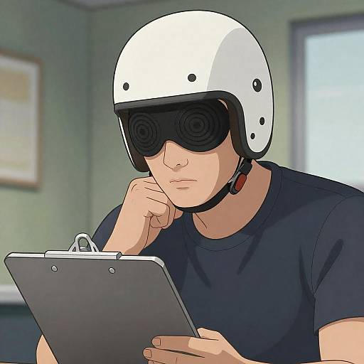 Comic Illustration of Thoughtful Man