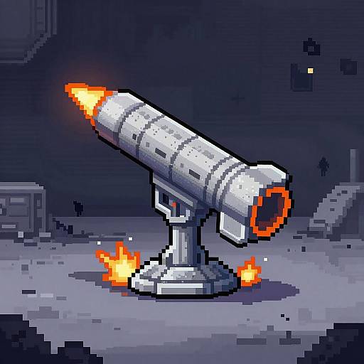 Retro-Futuristic Pixel Missile Launcher