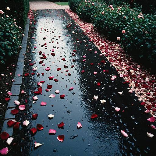 Rose Petal Path with Liquid Contrast