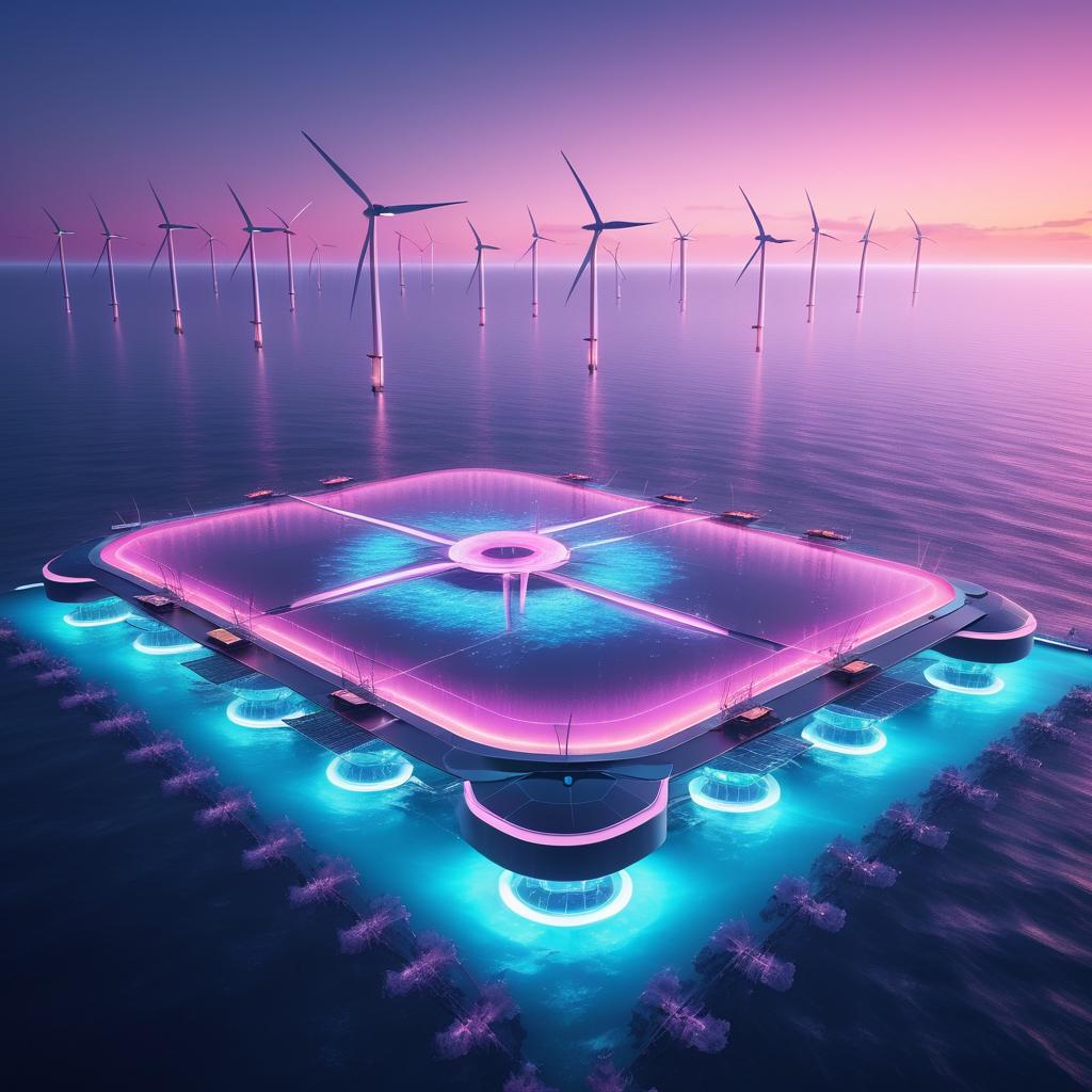 Eco-Futuristic Offshore Energy Paradise