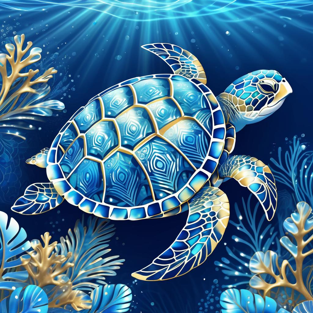 Mystical Sea Turtle in Magewave Art