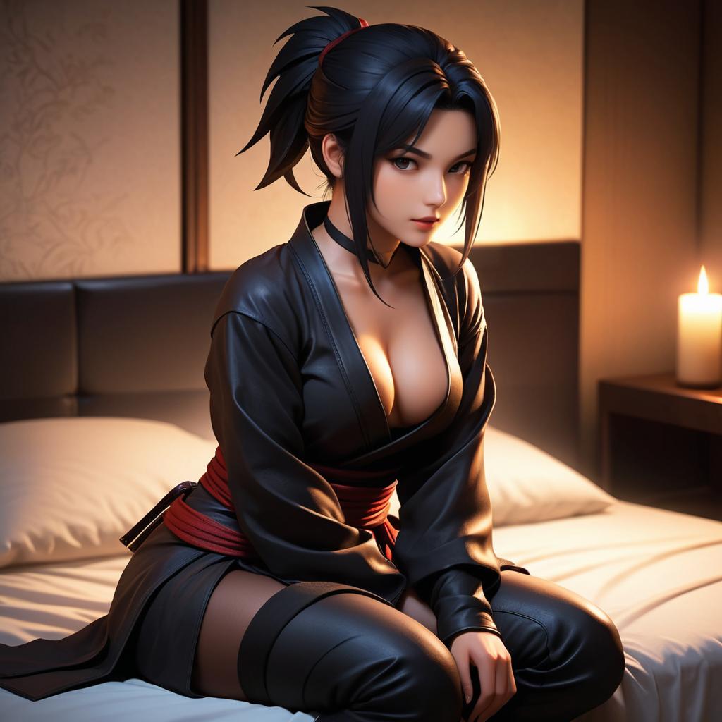 Ninja Assassin in Candlelit Ecchi Art