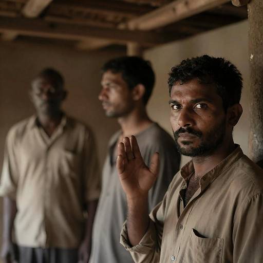 Intense Trio in a Warm Wooden Hut