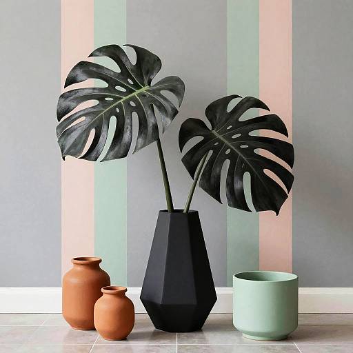 Modern Monstera Still Life Sketch