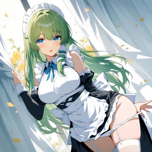 Maid in Thigh Highs with Petals