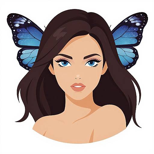 Vector Art of Butterfly Woman
