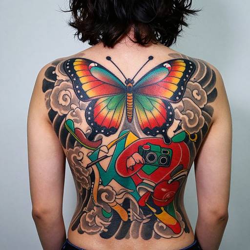 Vibrant Japanese-Style Back Tattoo