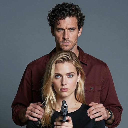 Intense Couple with Gun