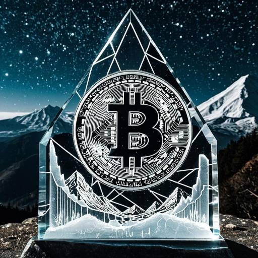 Bitcoin Logo Etched on Crystal Artifact
