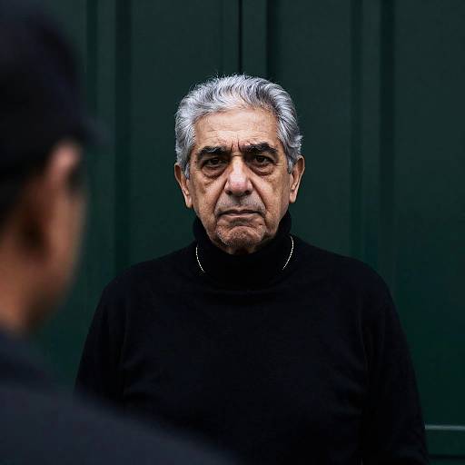 Serious Portrait of Older Man in Turtleneck