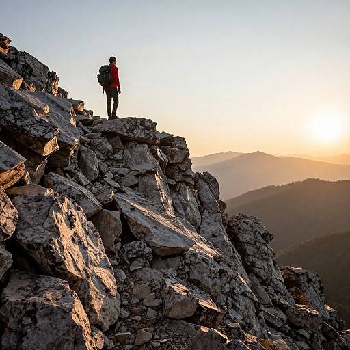 Resilient Hiker at Sunrise Trail