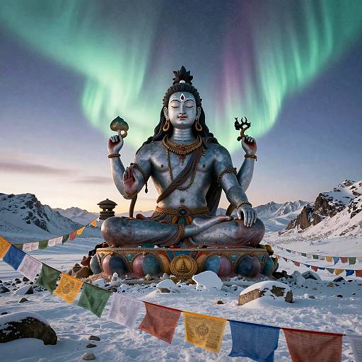 Shiva, Destroyer on Himalayan Dawn Plateau