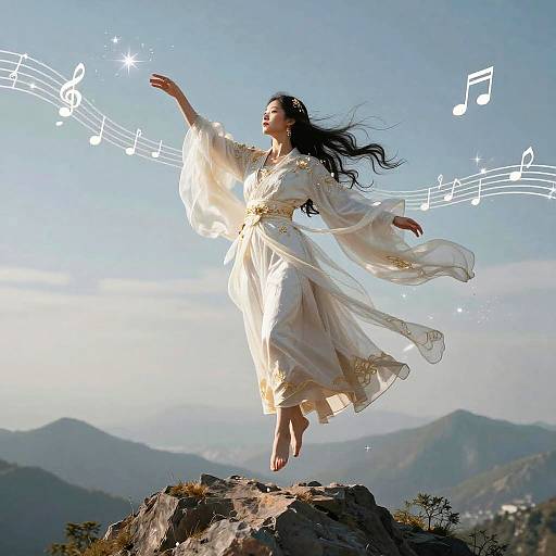 Air Genasi Bard on Mountain Peak