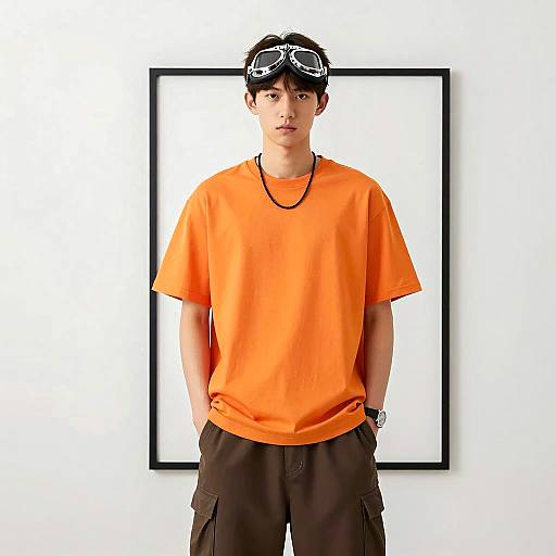 Stylish Young Man in T-Shirt Costume