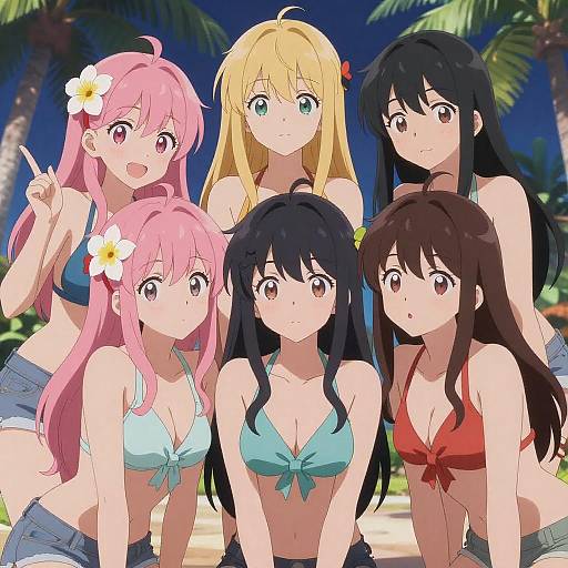 Tropical Night with Anime Girls