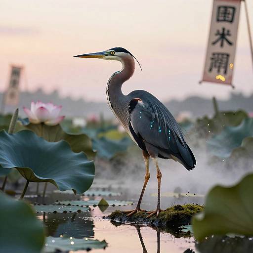 Graceful Indigo Heron Oracle